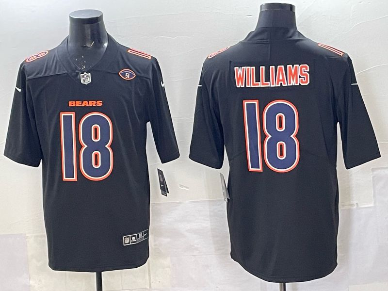 Men 2025 Nike Chicago Bears #18 Williams Black Limited NFL Jersey style 013